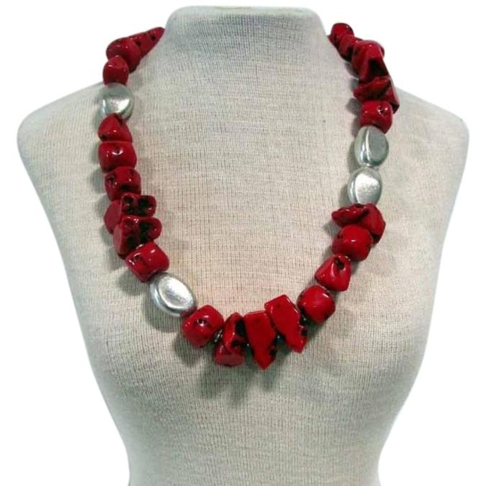 Chico's Long Adjustable Stone Necklace